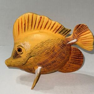 Carved Wooden Gold Fish Art Deco